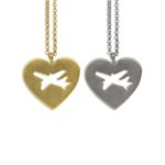 Take off aircraft heart necklace