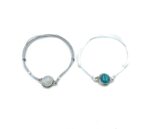 Phet Silver bracelet macrame turquoise MoonStone